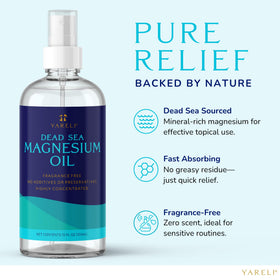 YARELI label highlighting Dead Sea origin and pure magnesium source