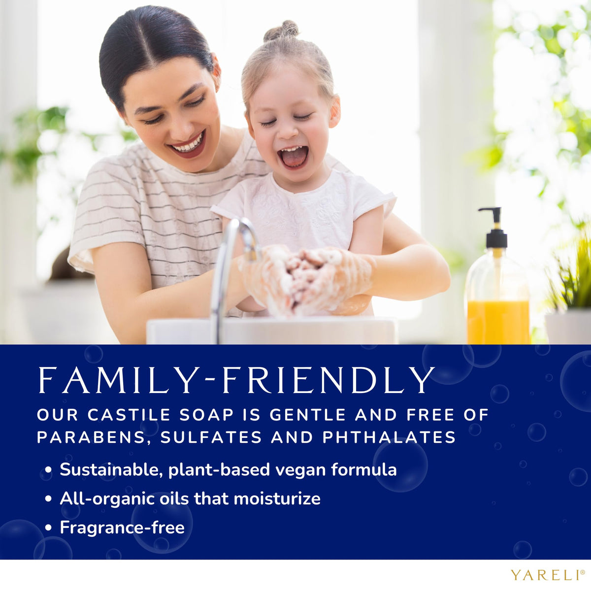 YARELI label ingredient list showing organic oils and EWG verification