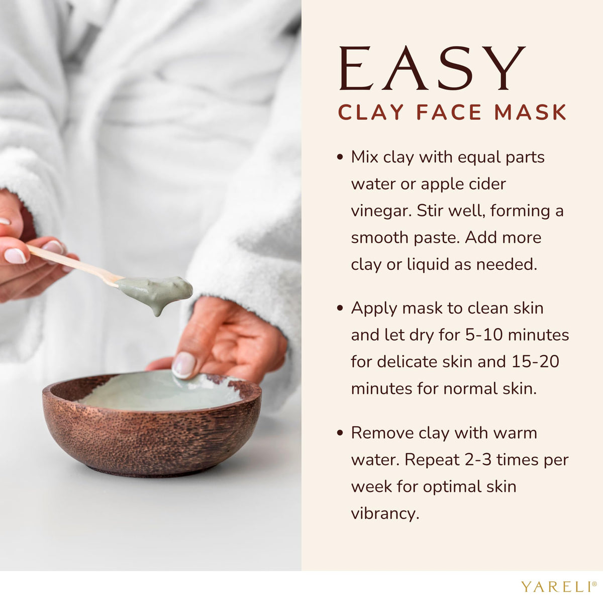 YARELI in a relaxing spa setting showing at-home pampering benefits