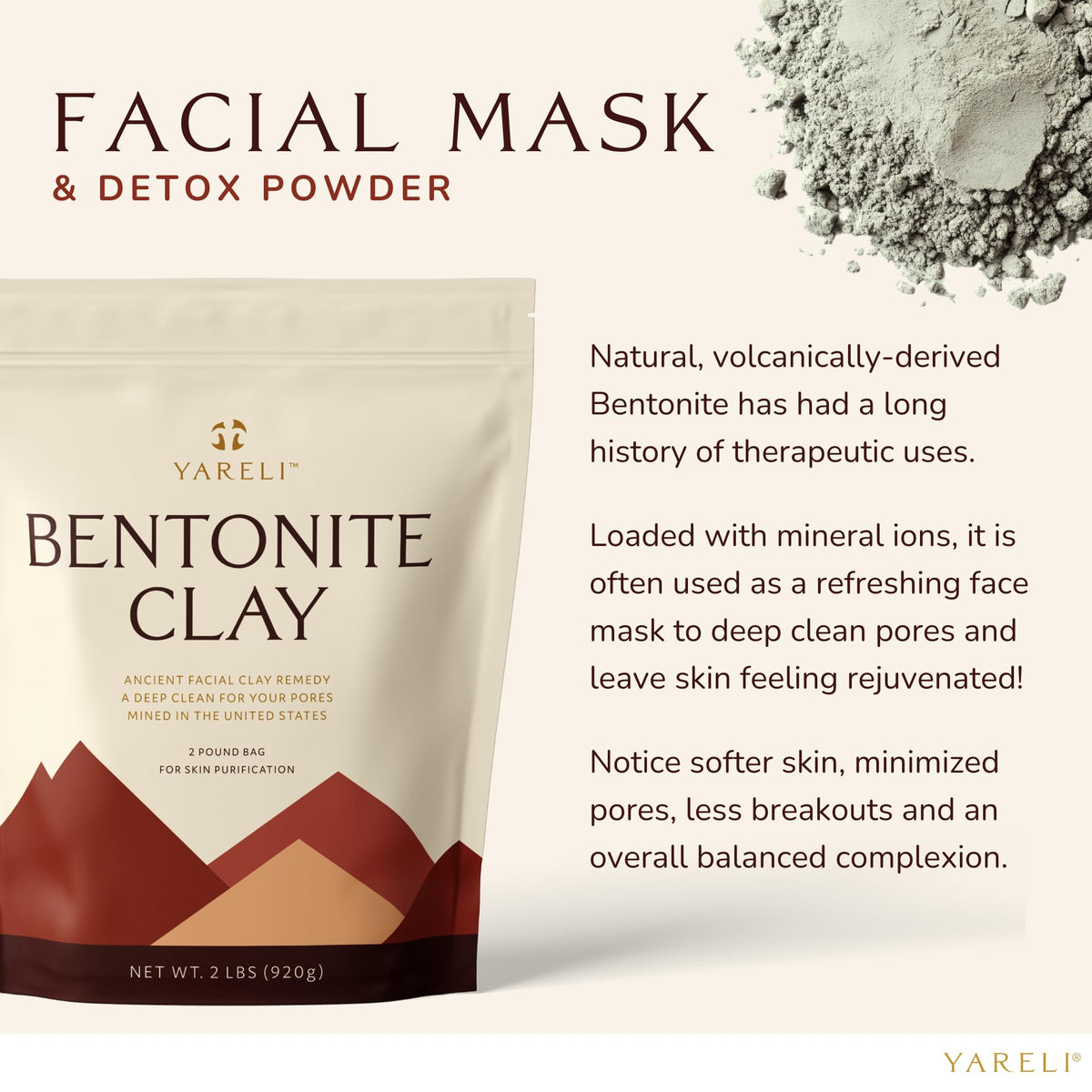 YARELI mixed face mask in bowl showing smooth paste ready to apply