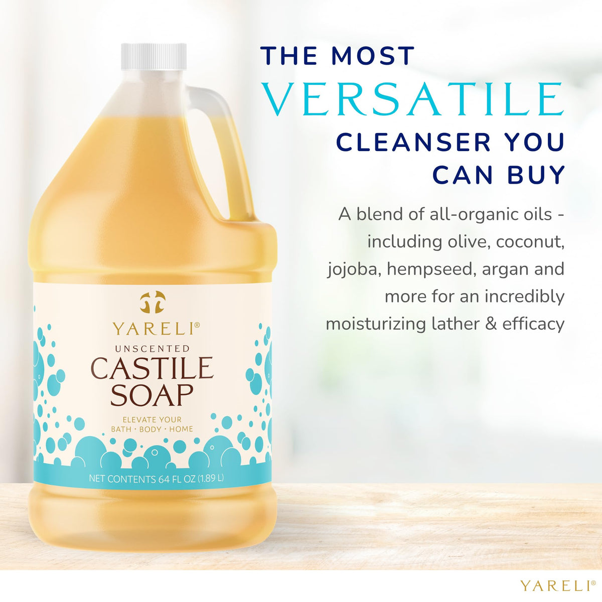 YARELI diluted in mop bucket cleaning floors for efficient home care