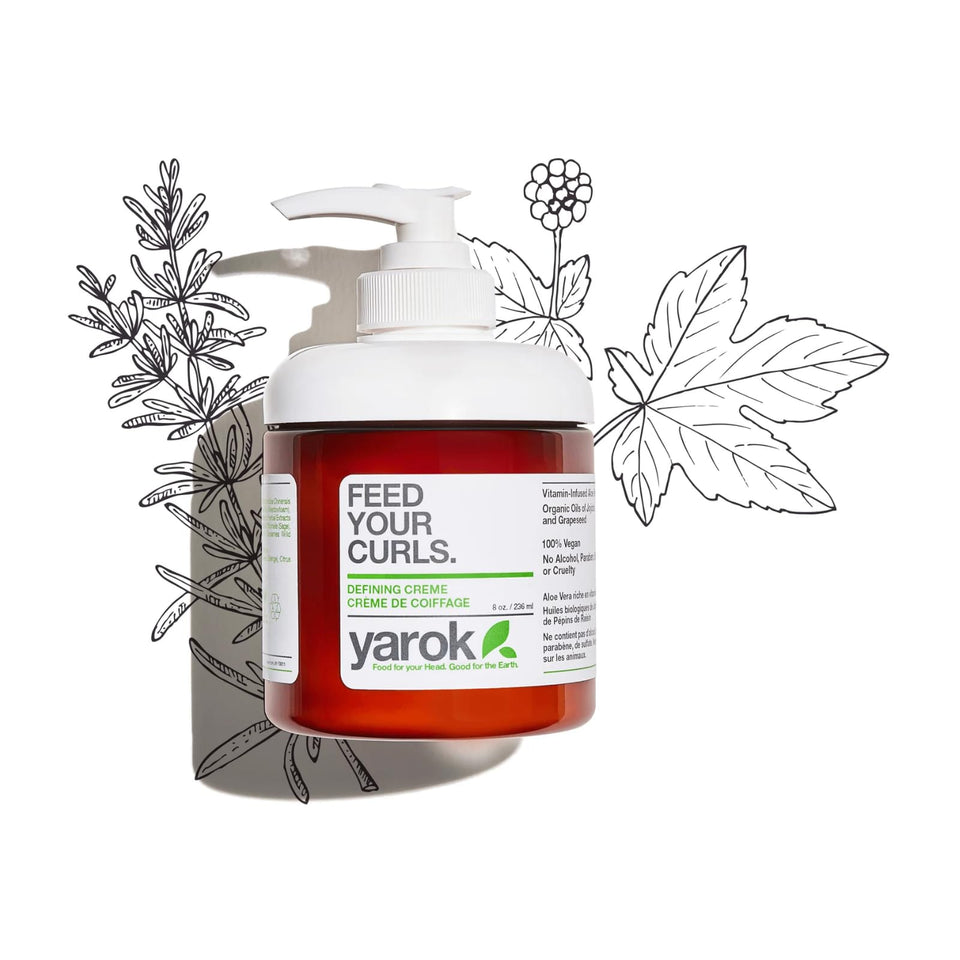 YAROK FOOD FOR YOUR HEAD front jar view showing label and organic curl cream