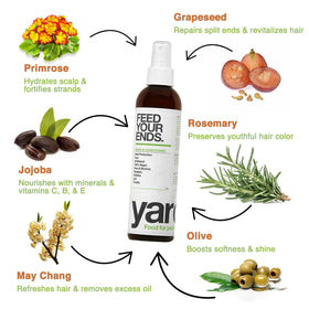 YAROK mist on wet hair texture showing shine and frizz control benefit