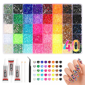 YAZOM front packaging showing 40-color storage and included tools for organized crafting