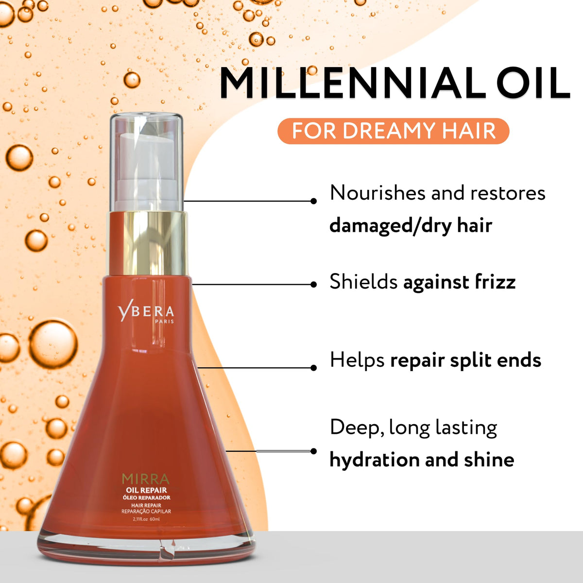 YBERA PARIS dropper dispensing oil for precise, waste-free application