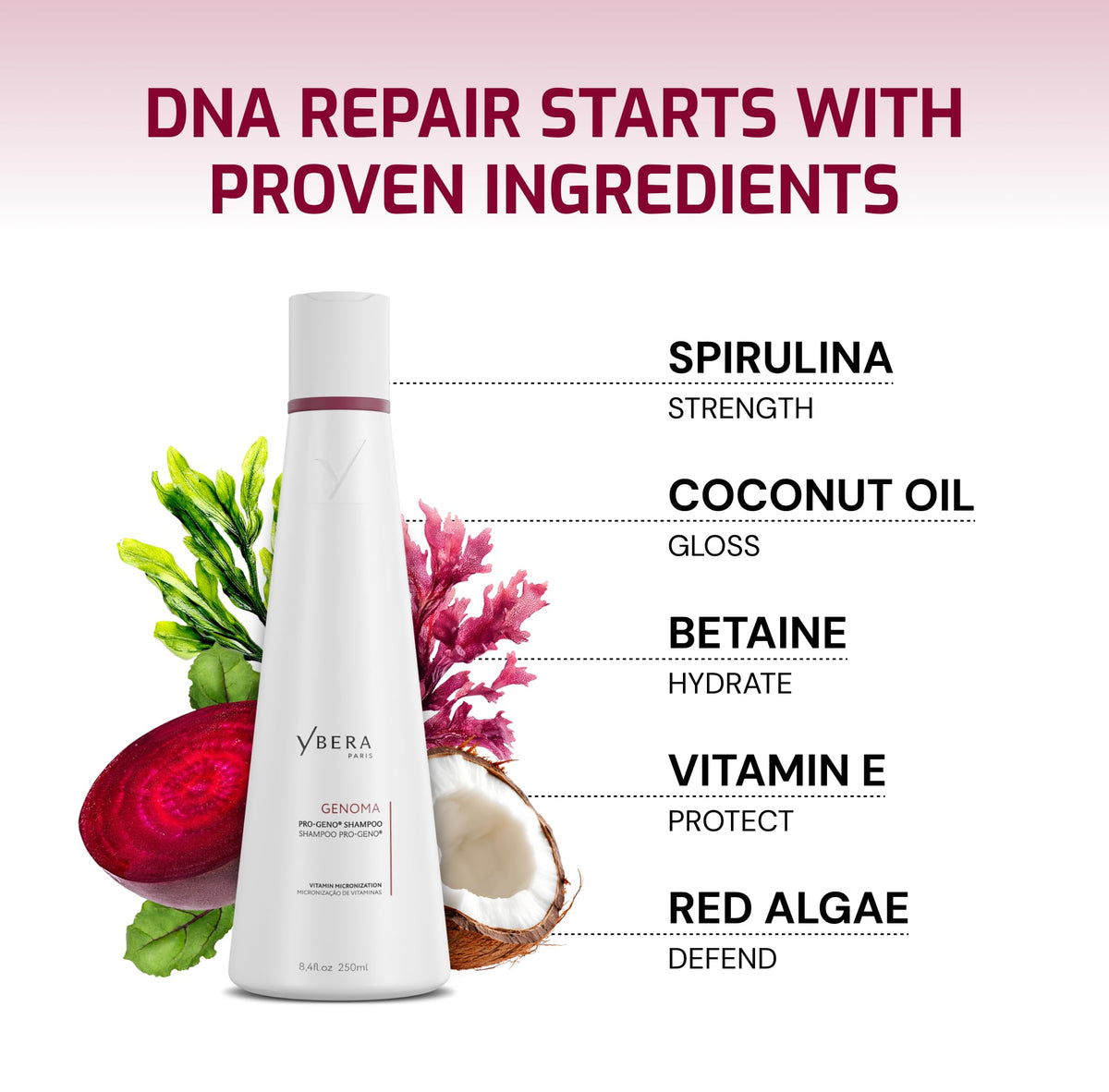 YBERA PARIS shampoo being applied in hands to show easy use and cleansing benefit