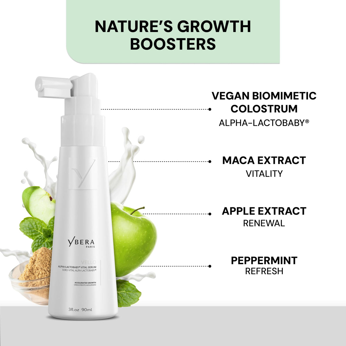 YBERA PARIS applying serum onto scalp to boost follicle support