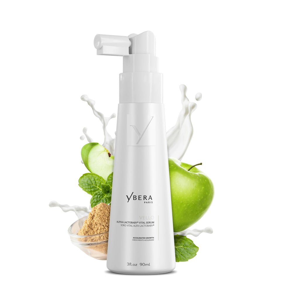 YBERA PARIS front packaging showing the 90ml Vello Serum and benefits