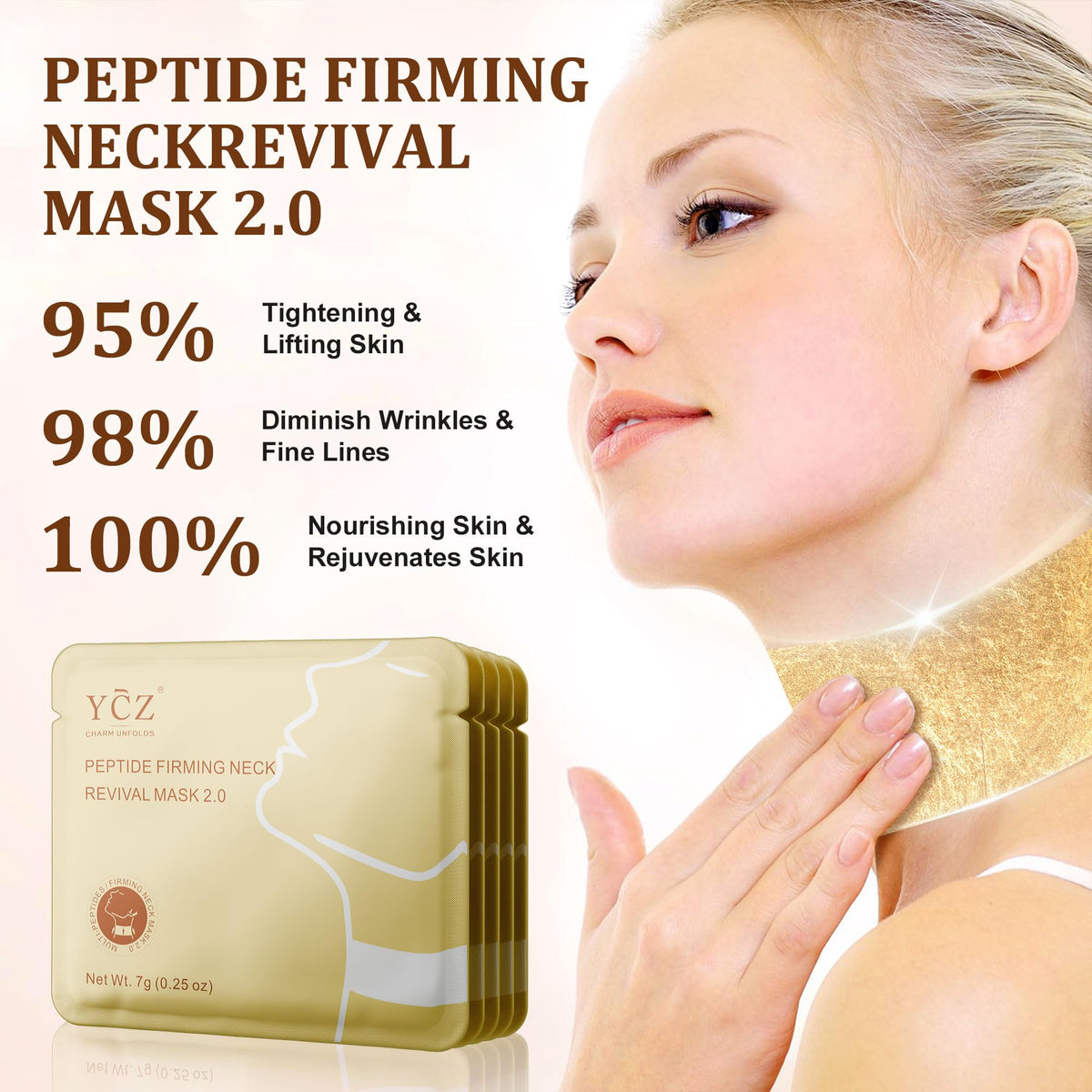 Ycz ingredients flatlay highlighting peptides and collagen for elasticity benefit