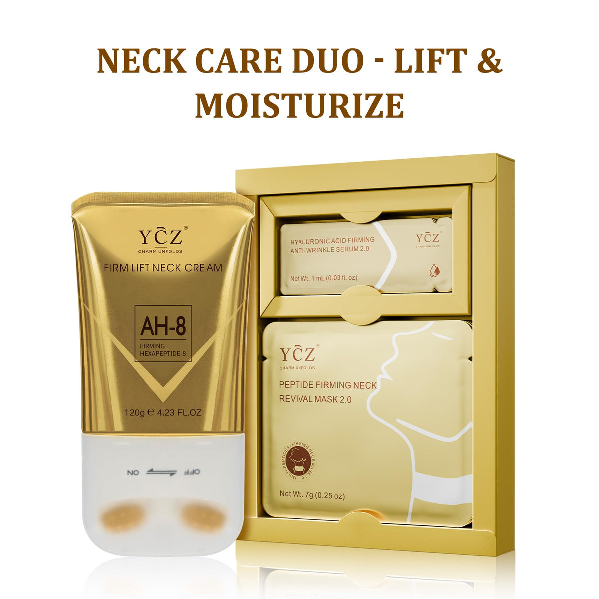 Ycz set styled in bathroom spa setting suggesting relaxing at-home treatment benefit