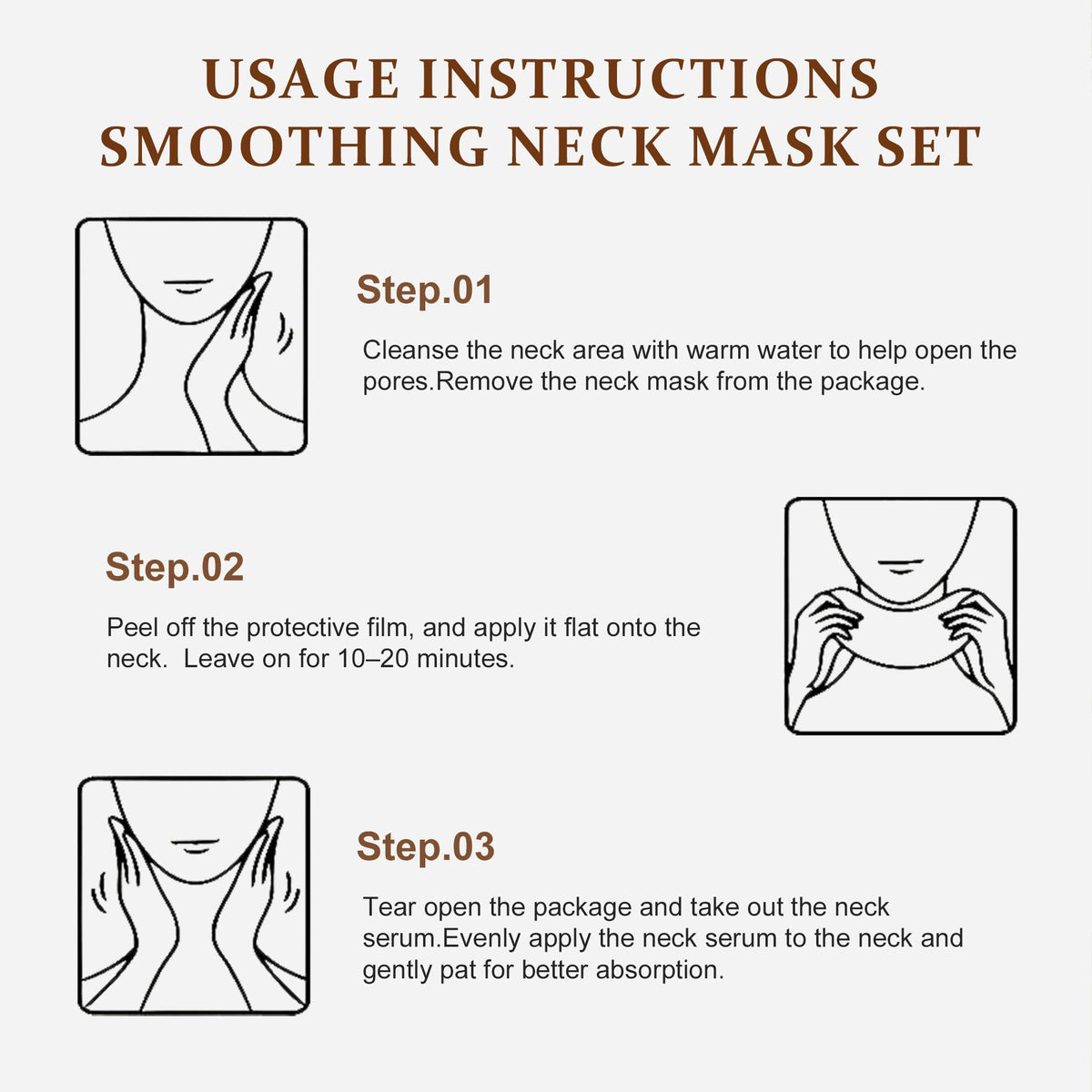 Ycz neck patch applied on model demonstrating targeted treatment and smoothing benefit