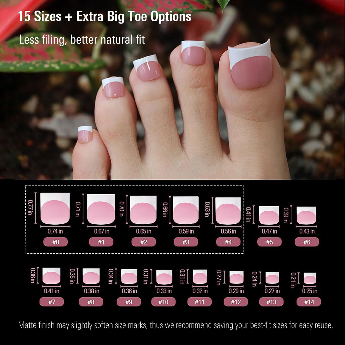 YeeLam organized size layout with 15 sizes visible for quick selection and fitting