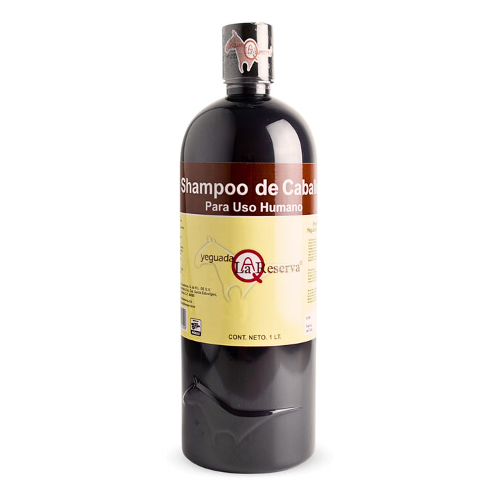 Yeguada La Reserva front bottle view showing 1L volume and dark-hair benefits