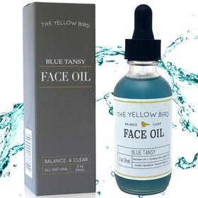 Yellow Bird front bottle view showing clean packaging and calming blue liquid benefit radiance