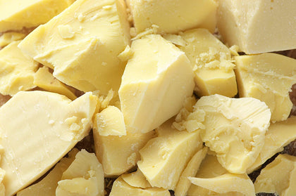 Yellow Brick Rd raw cocoa butter front block showing pure packaging and usable size for DIY projects