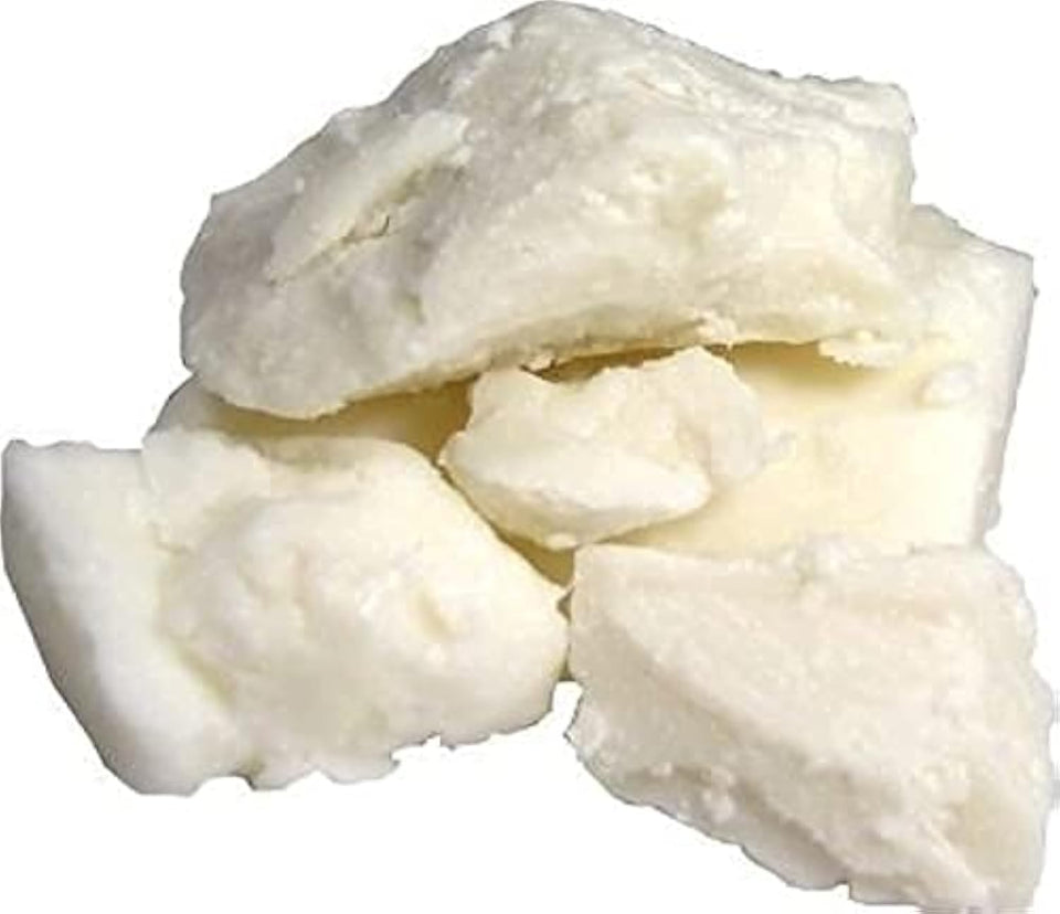 Yellow Brick Road front packaging of 2 lb ivory shea butter showing pure raw butter benefits