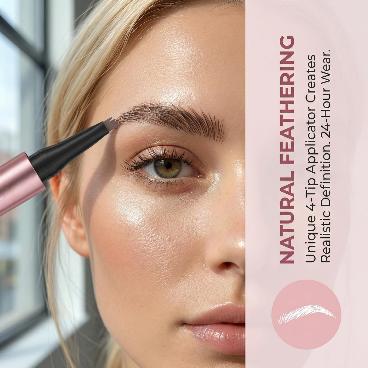 YeMoMo close-up micro-fork tip creating hair-like strokes for natural brows