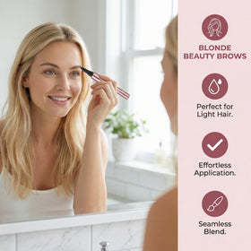 YeMoMo pen in hand applying precise brow strokes for easy, steady shaping