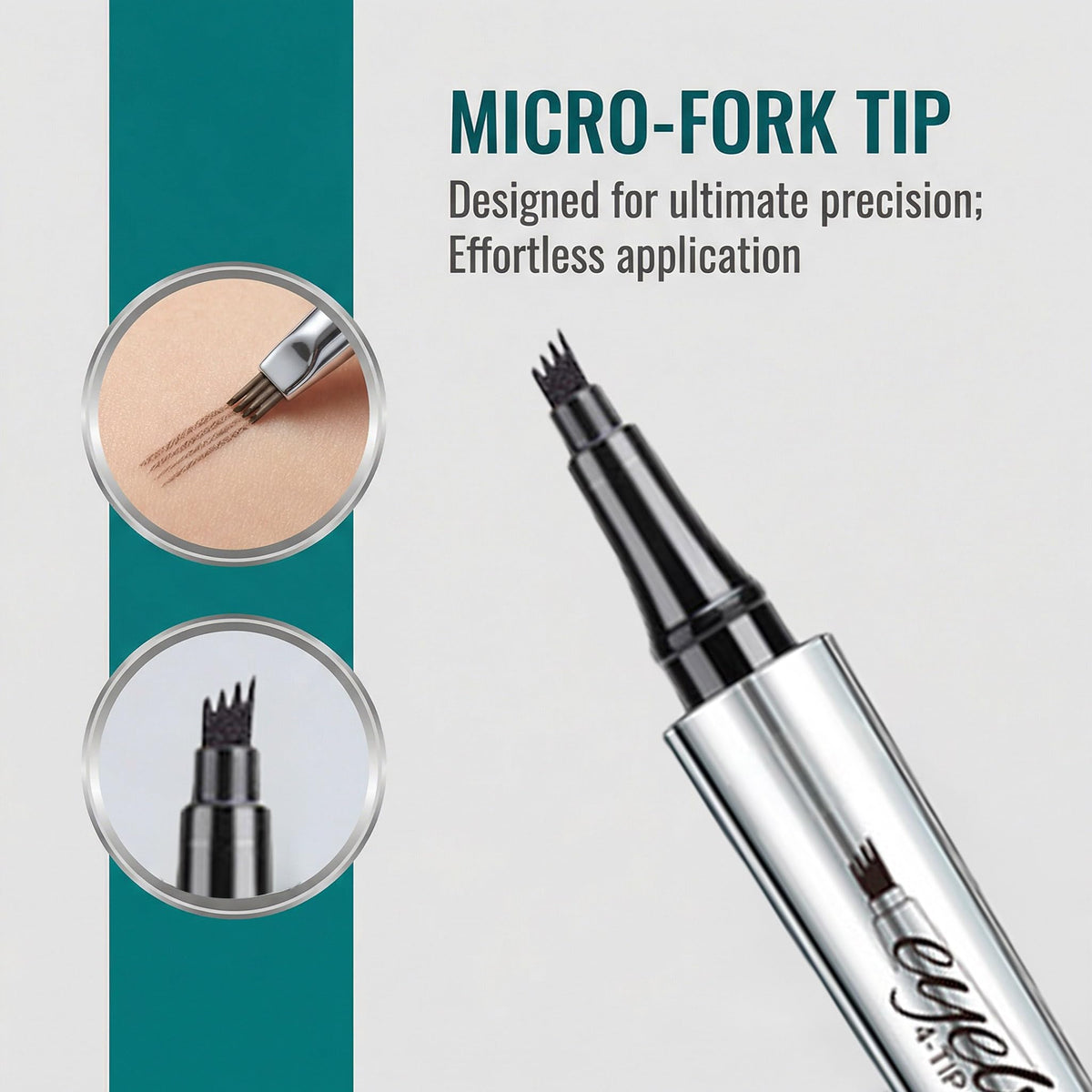 YeMoMo built-in spoolie brush showing blending tool for soft, groomed brows