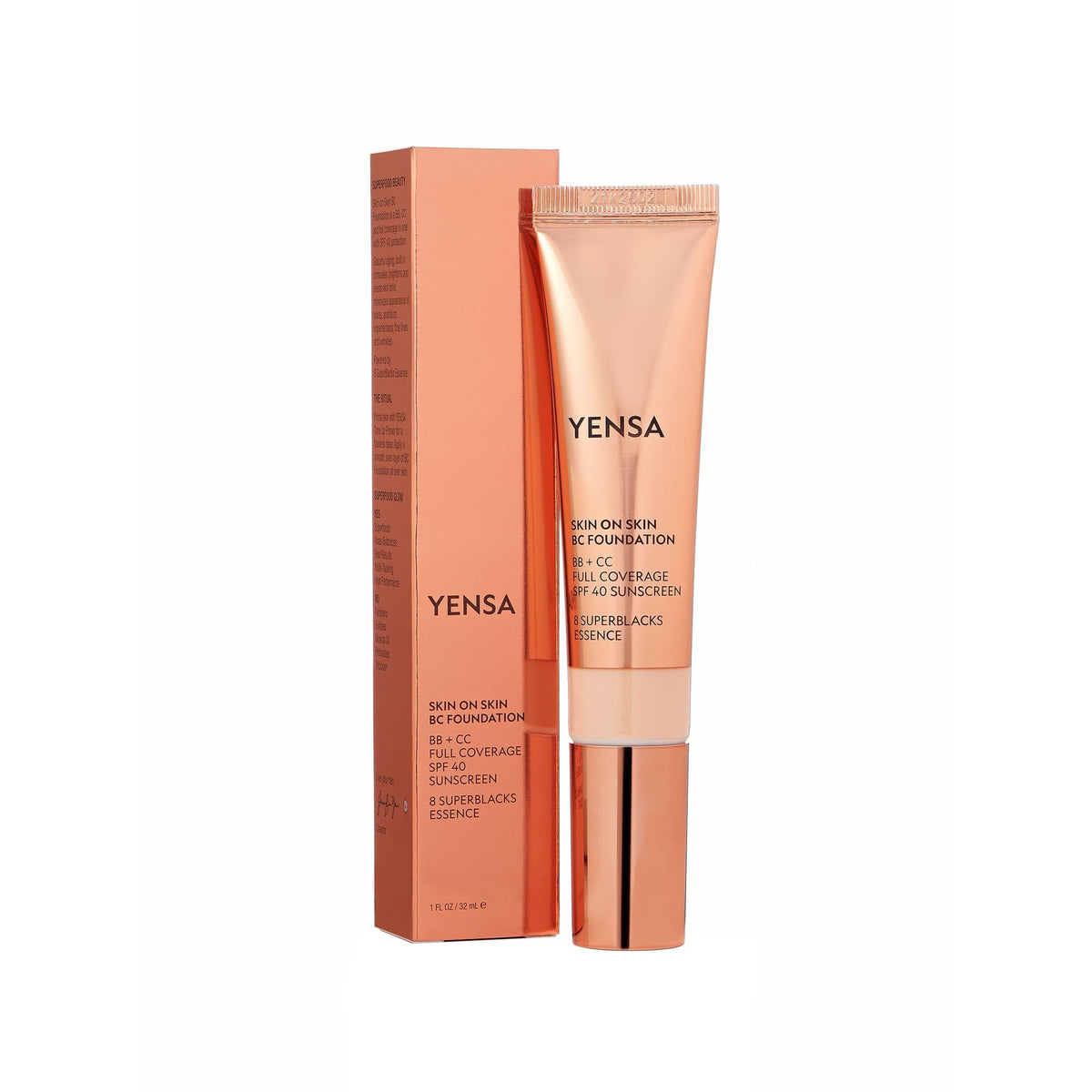 YENSA foundation texture swirl highlighting hydrating, blendable formula