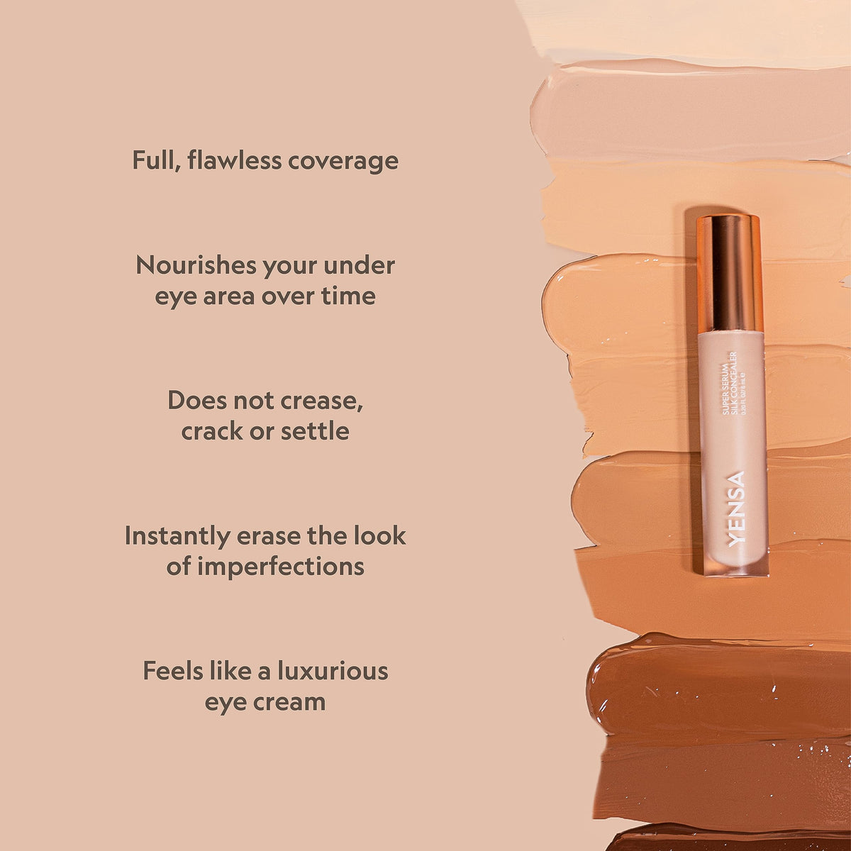 YENSA under-eye before and after demonstrating brightening and coverage