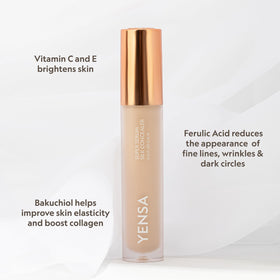 YENSA concealer with foundation showing layering ritual benefit