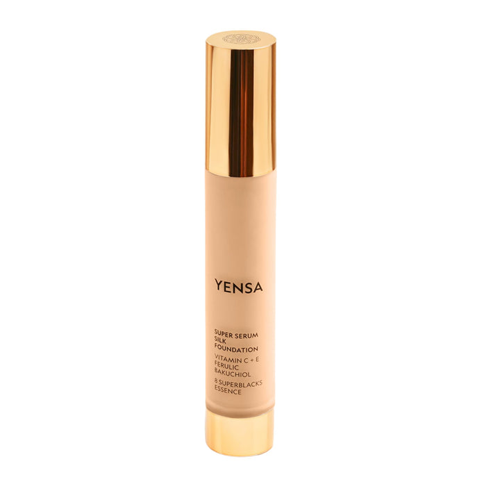 YENSA front packaging showing foundation bottle and brand benefit