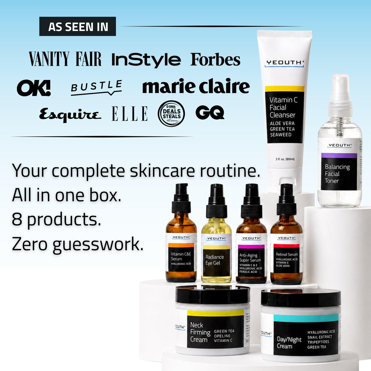 YEOUTH Under Eye Gel open jar with cool gel for reducing visible puffiness