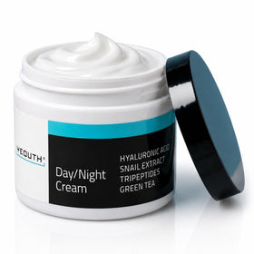 YEOUTH front jar showing full product and clear label indicating day night cream benefit