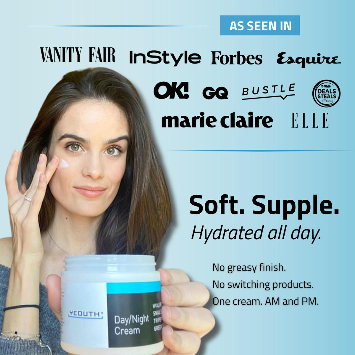 YEOUTH jar label close-up highlighting copper tripeptide-1 for firmer-looking skin