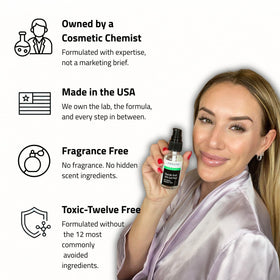 YEOUTH label close-up highlighting actives like glycolic acid and retinol