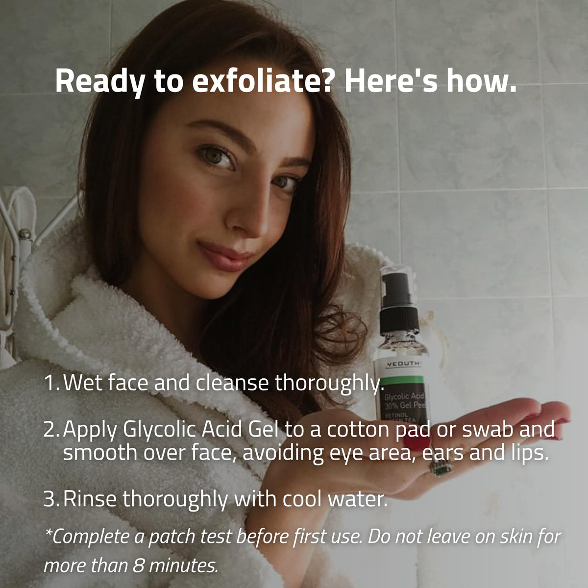 YEOUTH on bathroom vanity styled for real-world skincare routine