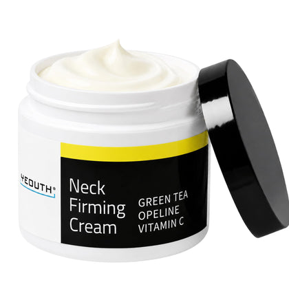 YEOUTH front jar view showing packaging and product benefit for targeted neck care