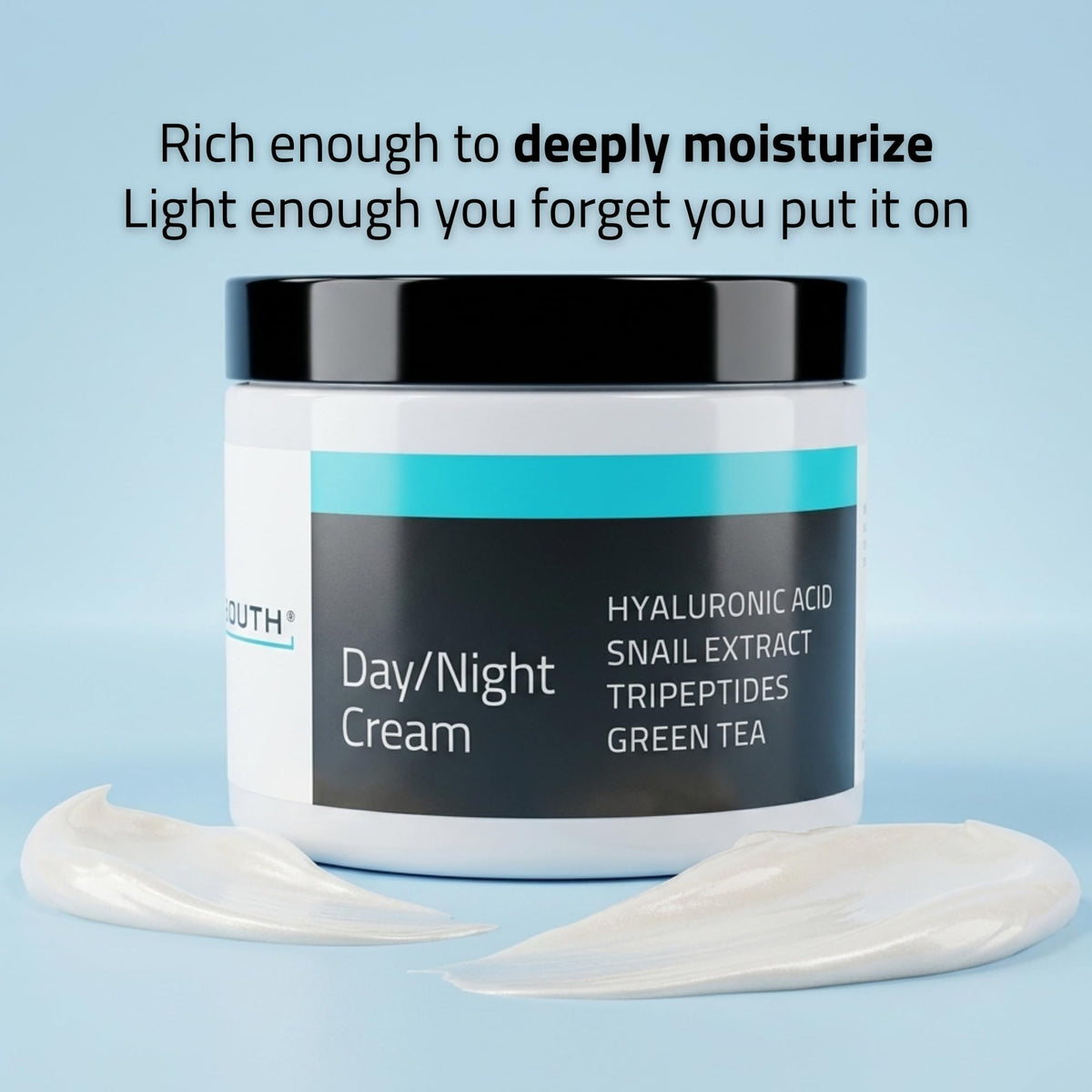 YEOUTH open jar close-up of creamy texture demonstrating hydrating, non-greasy finish