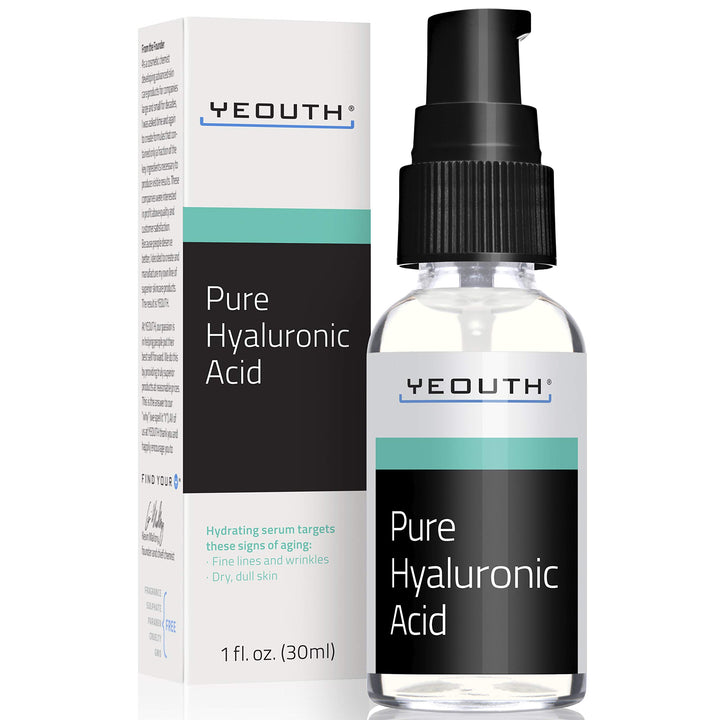 YEOUTH front packaging showing 1 oz bottle and branding, clear hydrating appeal