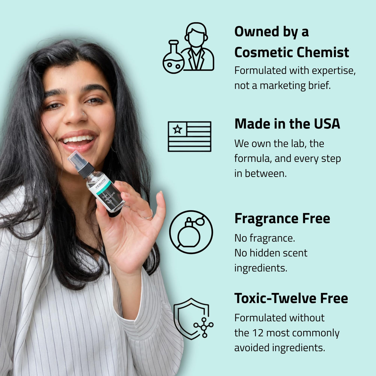 YEOUTH applying serum to damp skin to lock in moisture and plumpness