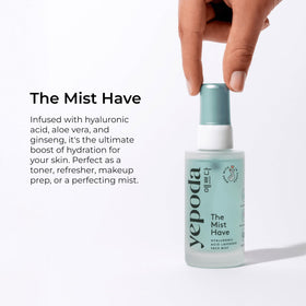 Yepoda mist spray closeup demonstrating fine even hydration