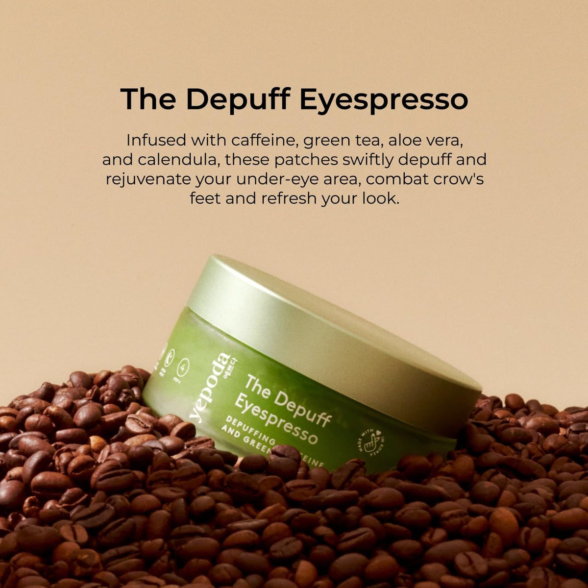 Yepoda open jar with visible patches and moisturizing texture