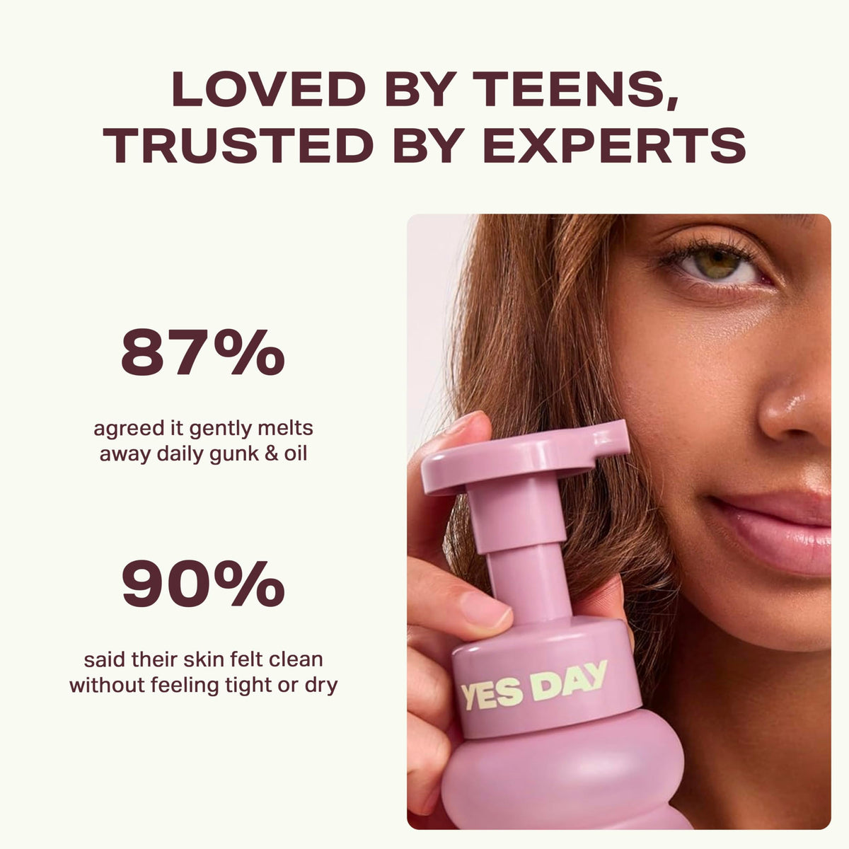 Yes Day lather on hands demonstrating soft bubbly texture