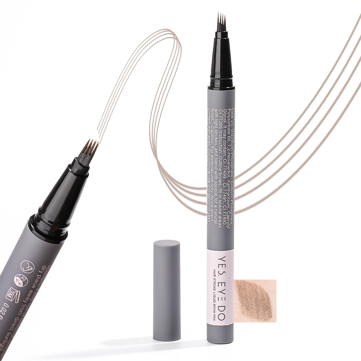 YES.EYE DO front packaging showing light gray pencil and clear labeling for easy selection