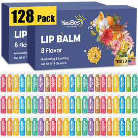 YesBes front packaging showing bulk lip balm tubes and branding, convenient supply benefit
