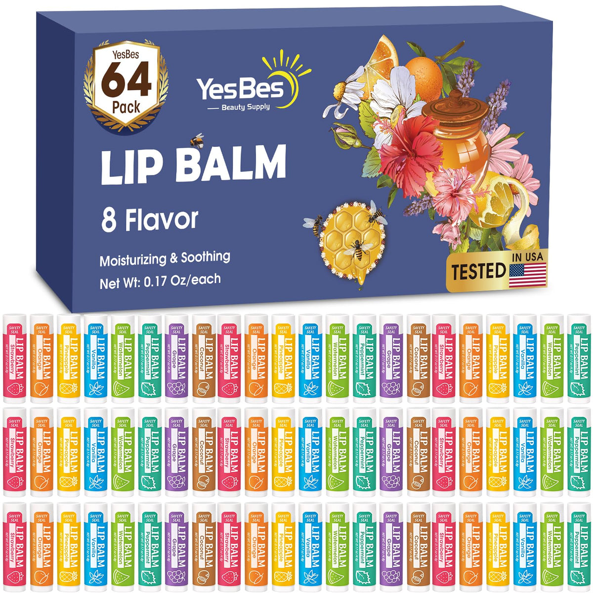 YesBes front packaging showing 64-pack and flavor variety for convenient gifting