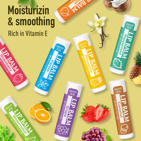 YesBes lip balms arranged in Christmas stocking setting, great gift and stocking stuffer benefit