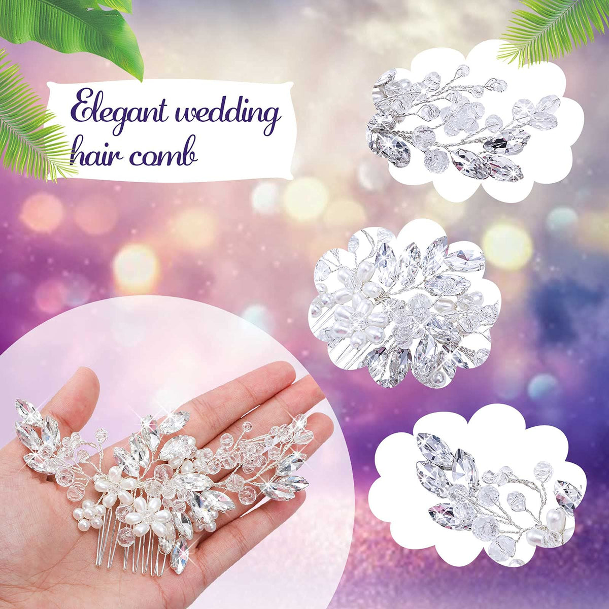 Yeshone comb anchored in bridal updo demonstrating secure hold for ceremonies