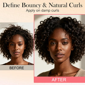 YESMOO before and after slick-back style demonstrating frizz reduction