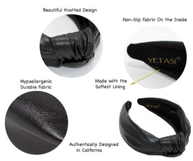 YETASI headband worn by woman at desk for polished video meeting