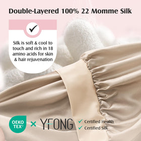 YFONG close-up of 22 momme silk weave highlighting smooth texture and durability
