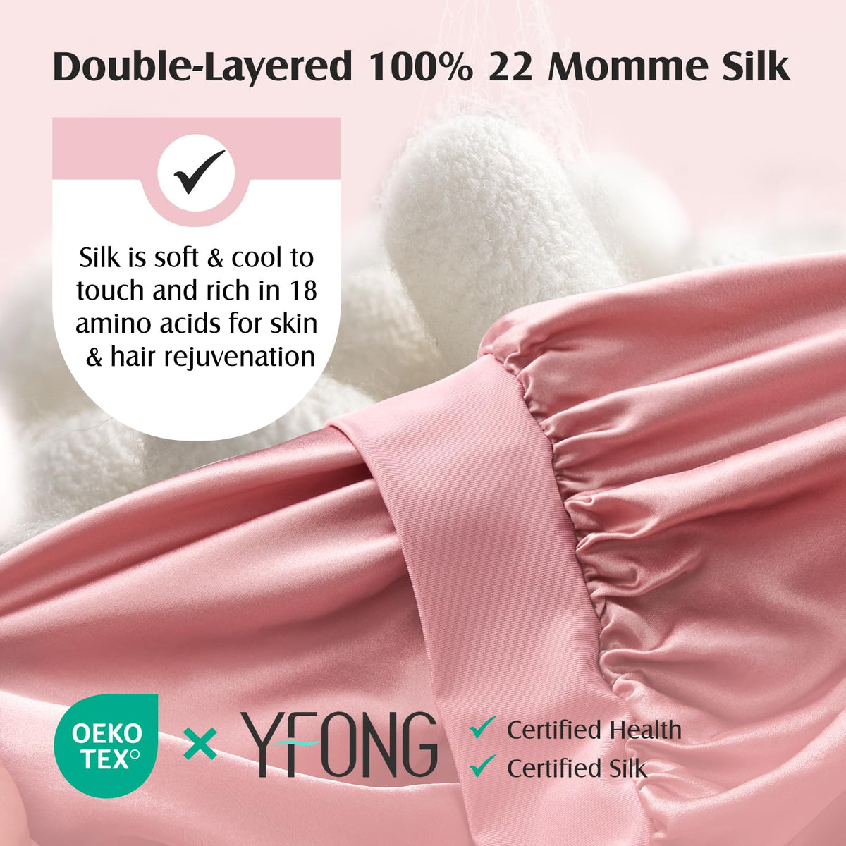 YFONG double-layer silk close-up highlighting smooth texture and durability