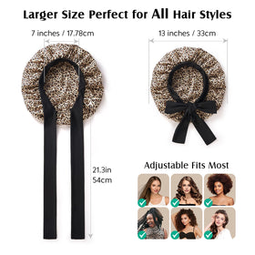 YFONG leopard on model with curly hair preserving curls overnight