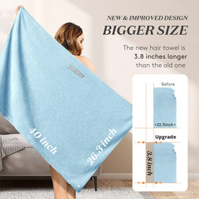 YFONG towel displayed on chair to show 26.3x40 inch scale benefit